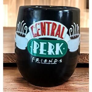 VTG Friends Black Mustache Mug Central Perk Logo Coffee Latte Cup